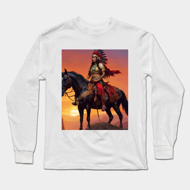 Americans,Native americans Long Sleeve T-Shirt by TrvlAstral